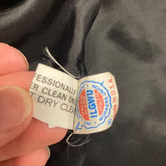 VINTAGE 80s Coat NEW YORK GIRL Size 16 Subtle Pink & Teal w/ Leather Trim Union - Picture 8 of 8